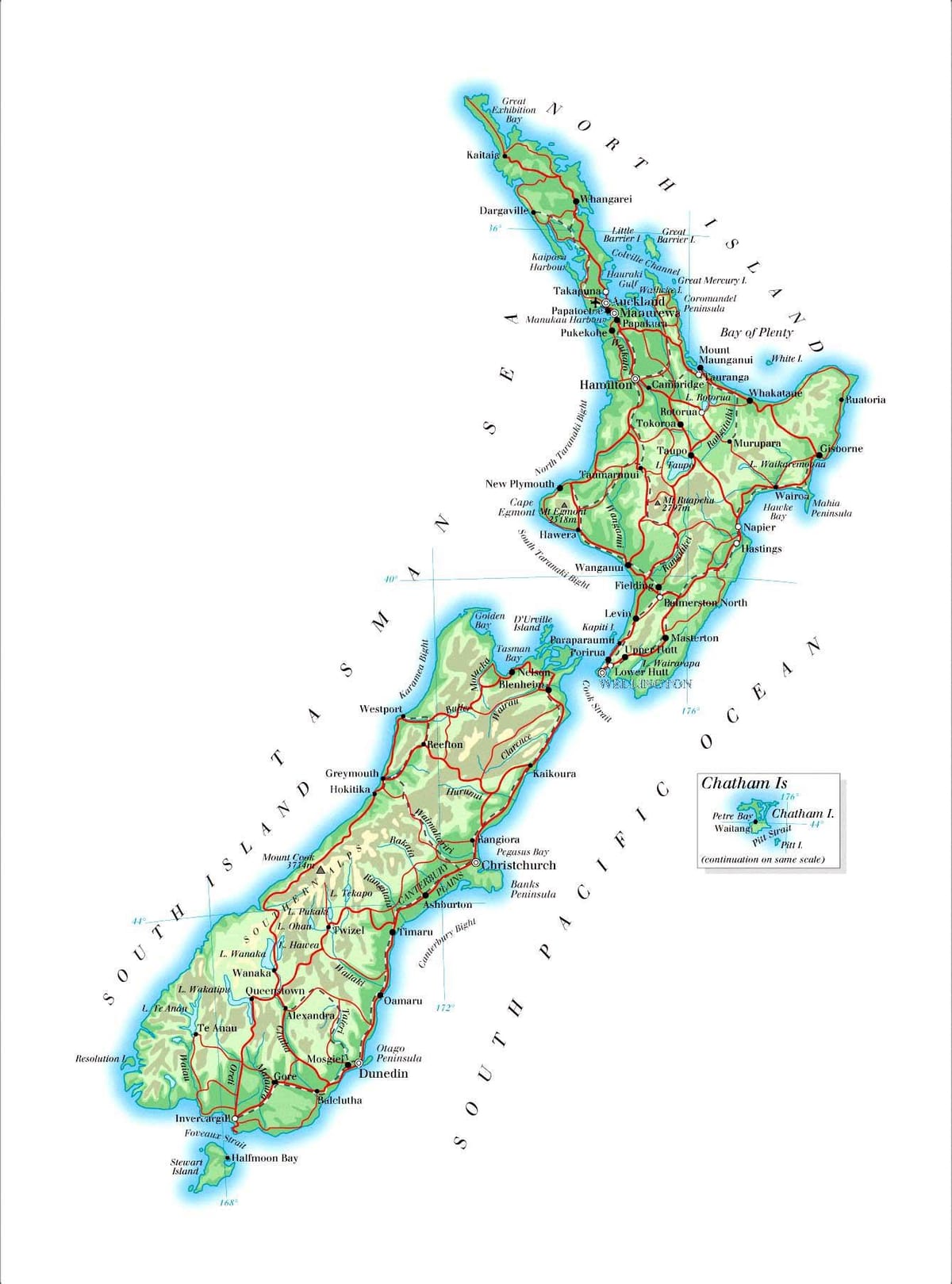 Kaart suurte uus-meremaa