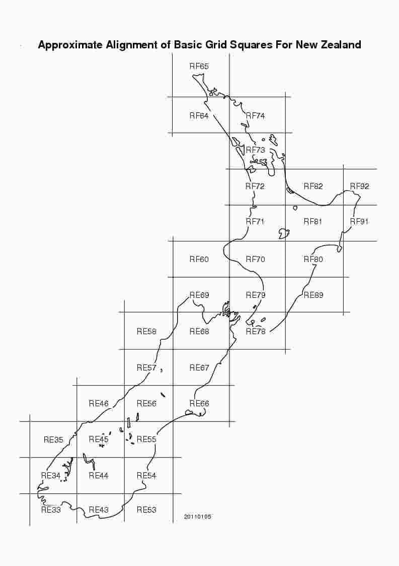 Kaart, uus-meremaa grid