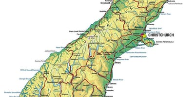 Kaart, uus-meremaa south island travel